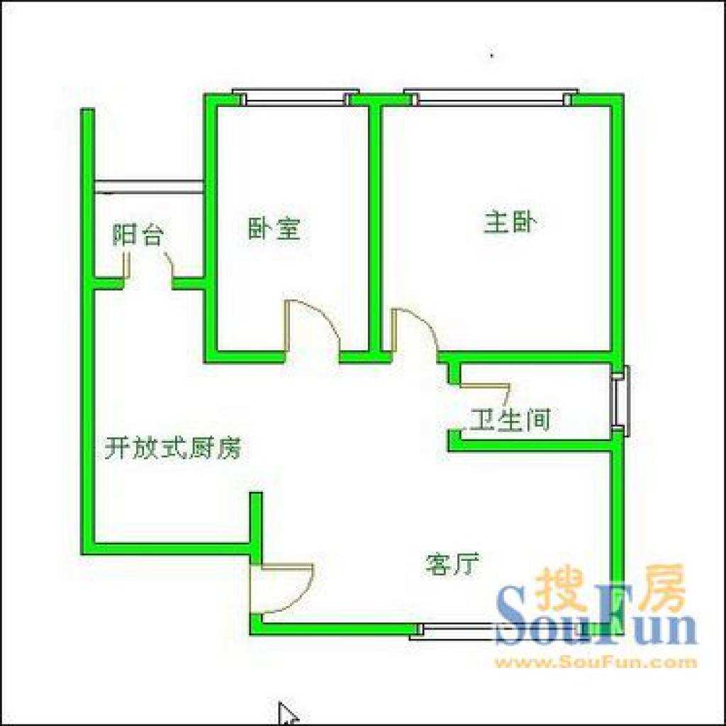 华都星公馆一期  2室2厅1卫   59.00万户型图