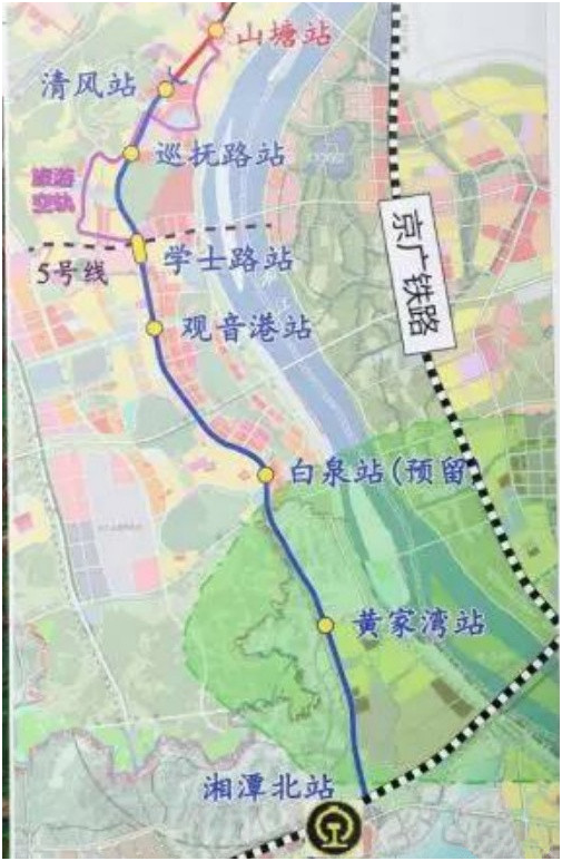 长沙地铁3号线南延湘潭北方案:共7个站,高架or隧道?