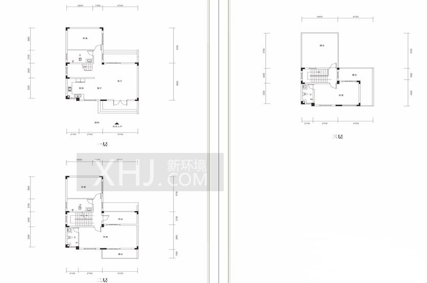 长沙星语林汀湘十里4室约213.00㎡平方米户型图_房型