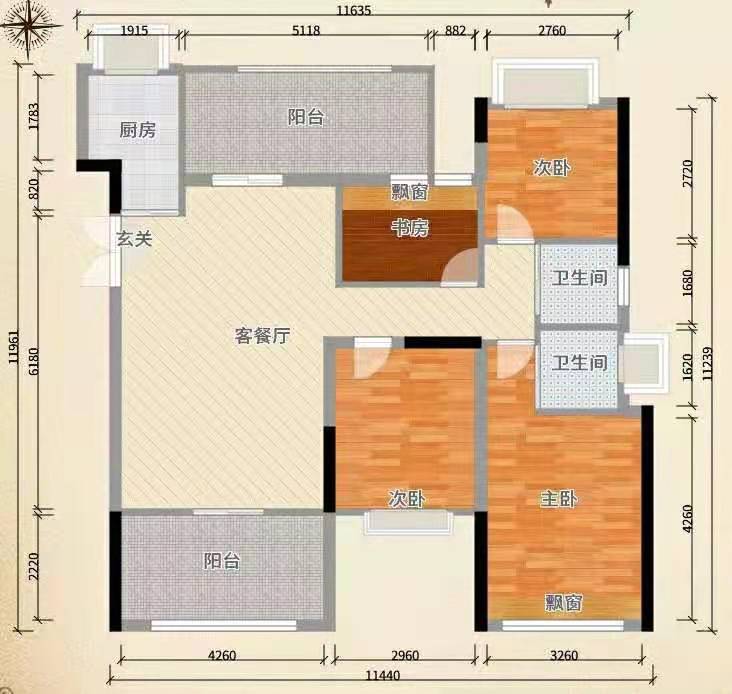 财富嘉苑  3室2厅2卫   87.00万