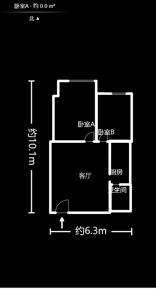 天济山庄（将爱公寓）  2室2厅1卫   1600.00元/月室内图1