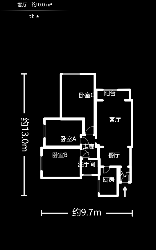 江河东澜湾  3室2厅1卫   106.00万室内图1