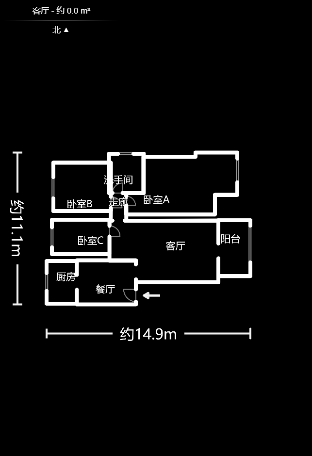 三江花中城  3室2厅1卫   145.00万室内图1