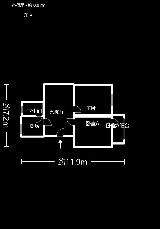 岳银小区（一二三五村）  2室2厅1卫   1900.00元/月户型图