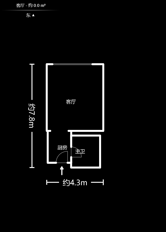红橡华园(菲莎公馆)  1室1厅1卫   6500.00元/月户型图