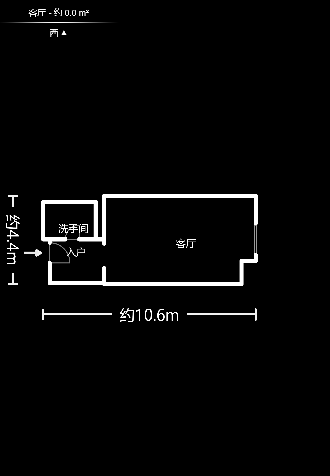 湘聚大厦  1室1厅1卫   1600.00元/月户型图