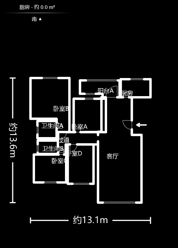 鑫天山水洲城  4室2厅2卫    145.0万室内图1