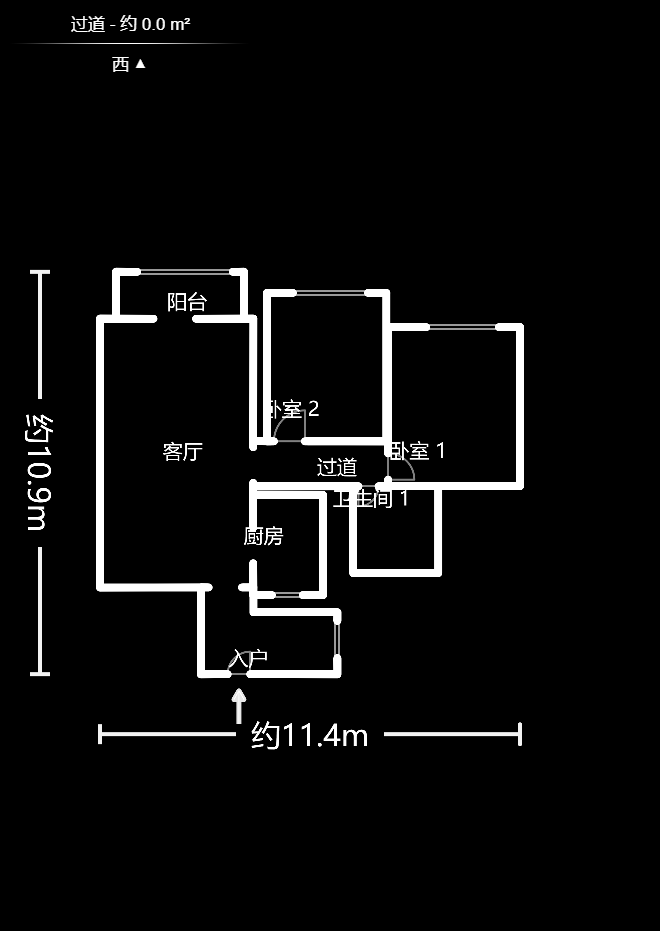 湘江世纪城星江苑  2室2厅1卫   122.00万室内图1