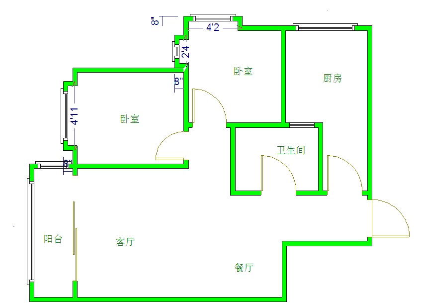 星语双城二期  2室1厅1卫   53.00万