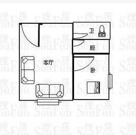 欧苑  1室1厅1卫    900.0元/月户型图