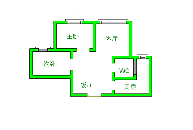 颐和京都3期  2室1厅1卫    1700.0元/月室内图1