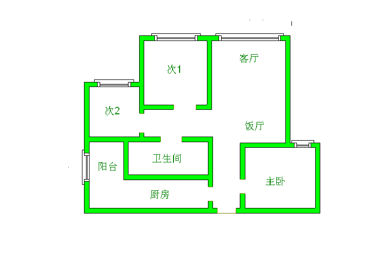 中铁瑞景颐城  3室1厅1卫   2500.00元/月室内图1