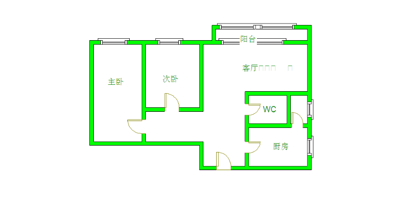 颐和京都3期  2室1厅1卫   60.00万室内图1