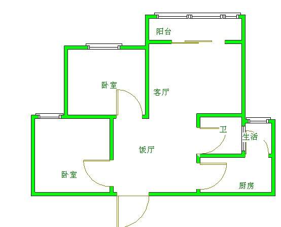 颐和京都  2室2厅1卫   63.00万室内图1