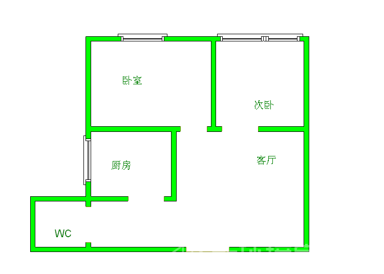 荣盛花语城  1室1厅1卫   1600.00元/月室内图1