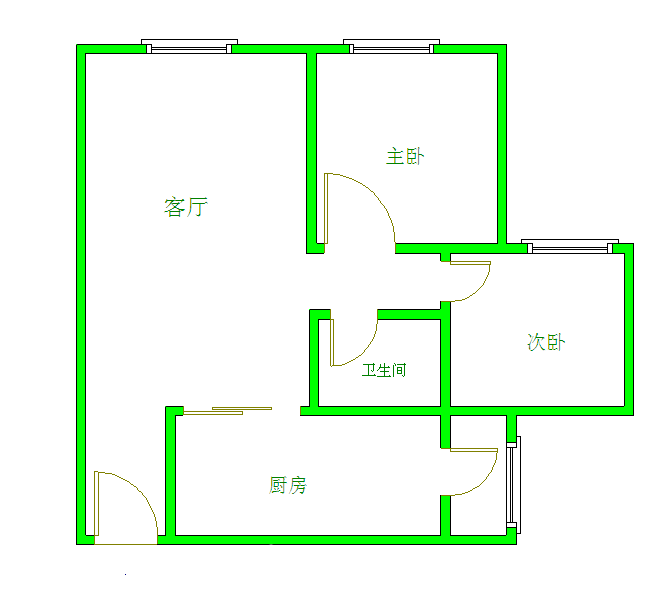荣盛花语城  2室1厅1卫   2500.00元/月室内图1