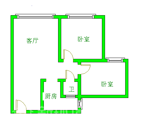 荣盛花语城  2室2厅1卫   2400.00元/月室内图1