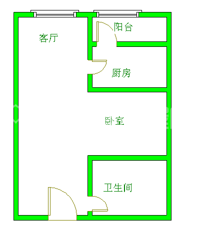 海棠月色  1室1厅1卫   1400.00元/月室内图1
