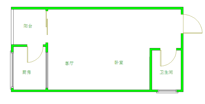 水木光华  1室1厅1卫   43.00万