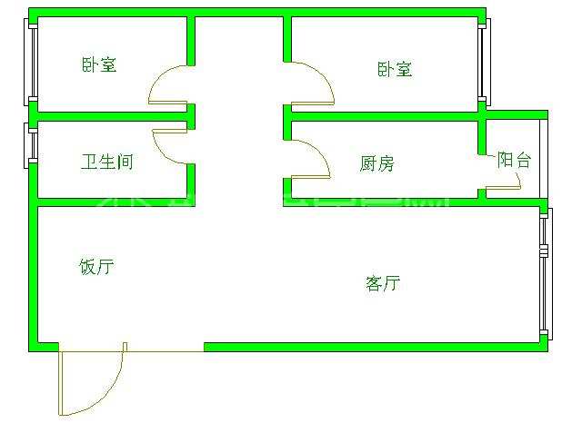 香木林新城  2室1厅1卫   2200.00元/月室内图1