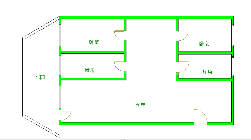 香木林新城  2室2厅1卫   2200.00元/月户型图