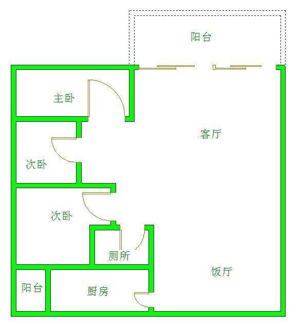 香木林新城  3室2厅1卫   118.00万室内图1