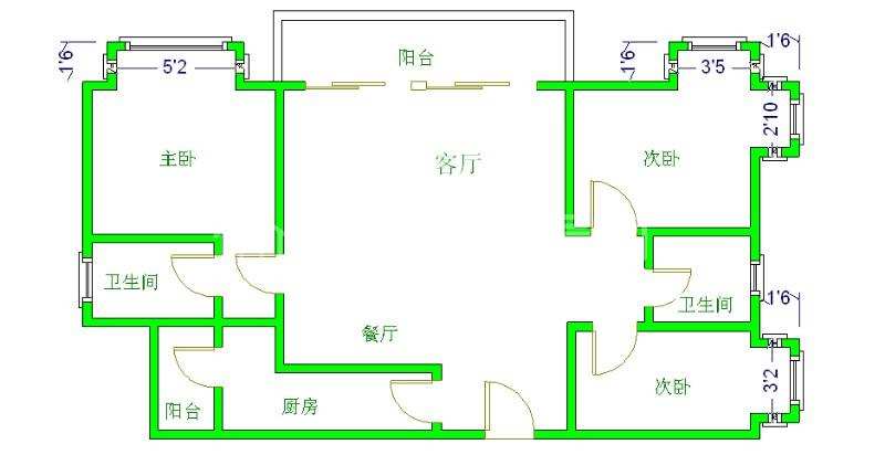 香木林新城  3室2厅1卫   3000.00元/月室内图1