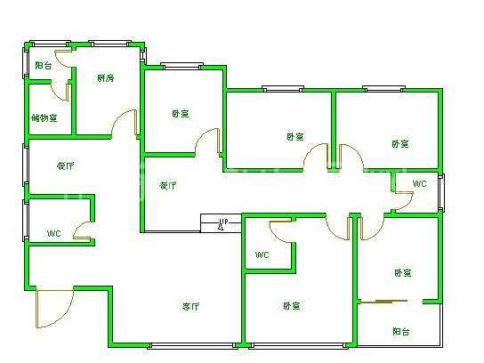 二十一世纪花园3期（千禧园）  5室3厅3卫   210.00万室内图1