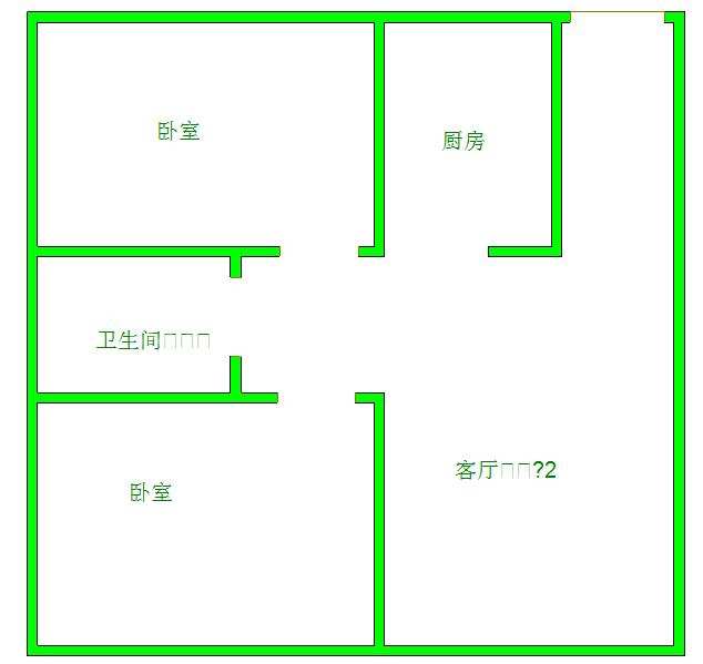 南阳锦城  2室2厅1卫   1600.00元/月室内图1