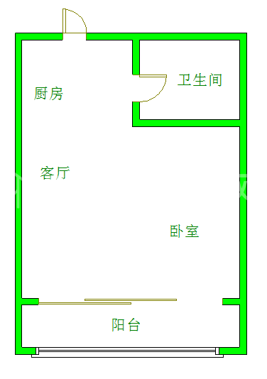 中华家园东区  1室1厅1卫   1450.00元/月室内图1