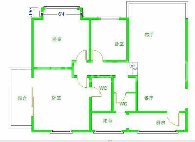 幸福枫景  3室2厅2卫   3900.00元/月