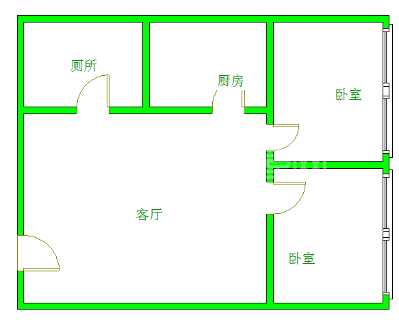 智地哥谭LOFT公寓  2室1厅1卫   2600.00元/月