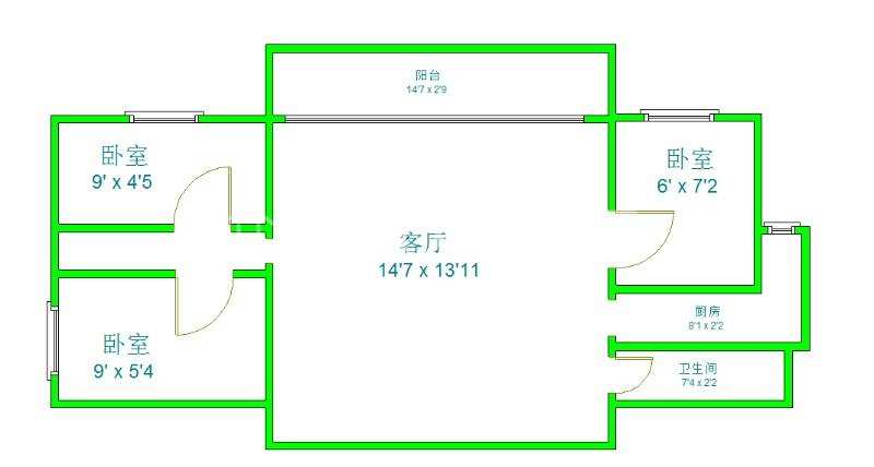天鹅湖花园  3室2厅1卫   140.00万室内图1