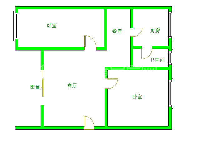 六菱社区  2室2厅1卫   55.00万室内图1