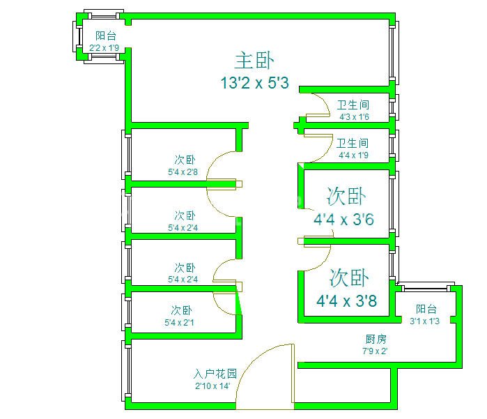 汇锦城A区  6室2厅2卫   4000.00元/月室内图1