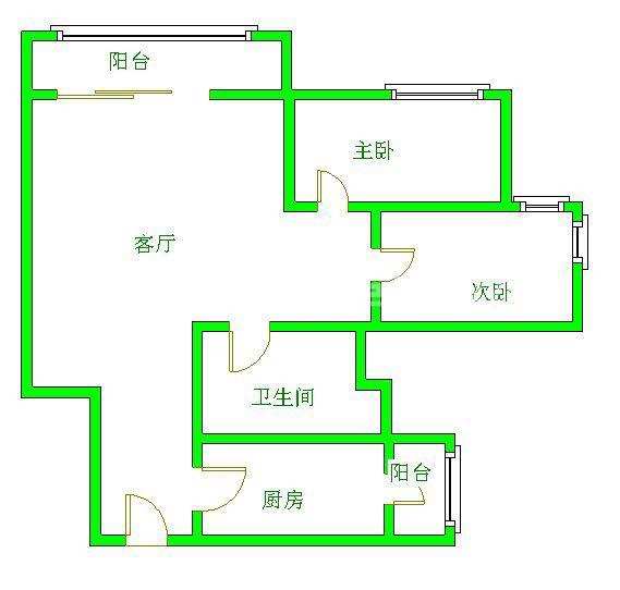 香木林新城  2室1厅1卫   2000.00元/月室内图1