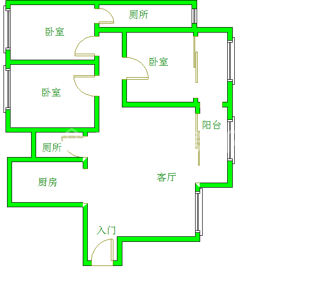 西锦渡  3室2厅2卫   4800.00元/月室内图1