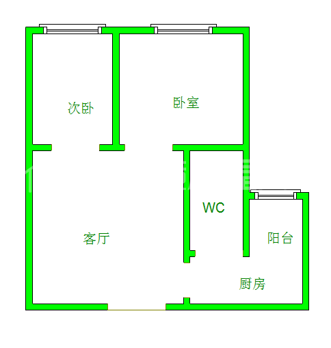 无国界  2室1厅1卫   2800.00元/月