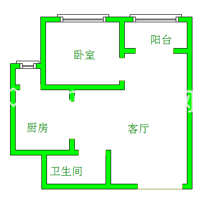 大源25号院  1室1厅1卫   950.00元/月