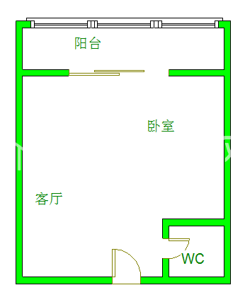 华润凤凰城二期  1室1厅1卫   2400.00元/月室内图1