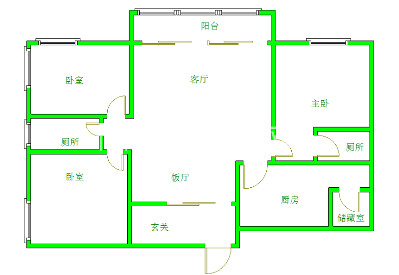 天合丶凯旋城  3室2厅1卫   6000.00元/月室内图1