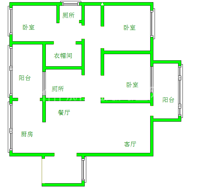 华润凤凰城一期  3室2厅2卫   6000.00元/月室内图1