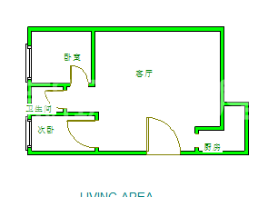 绿地之窗 2室2厅1卫 3200.0元/月 绿地之窗 2室2厅1卫 3200.0元/月户型图