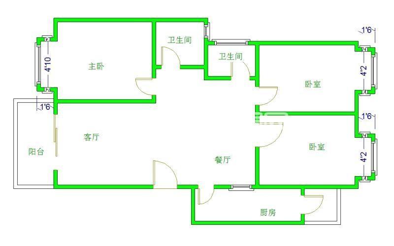 金沙西园二期  3室1厅1卫   238.00万