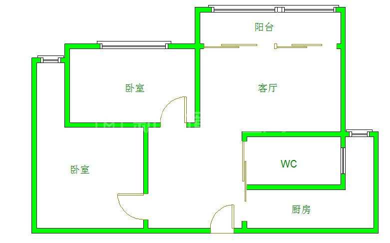 颐和京都  2室1厅1卫   1600.00元/月室内图1