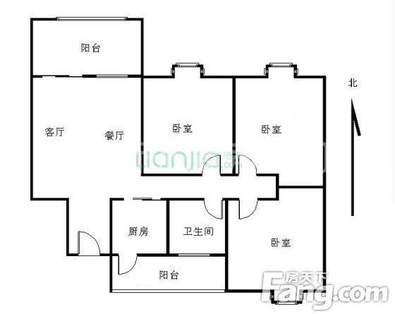 东方希望天祥广场  3室1厅1卫    3500.0元/月室内图1