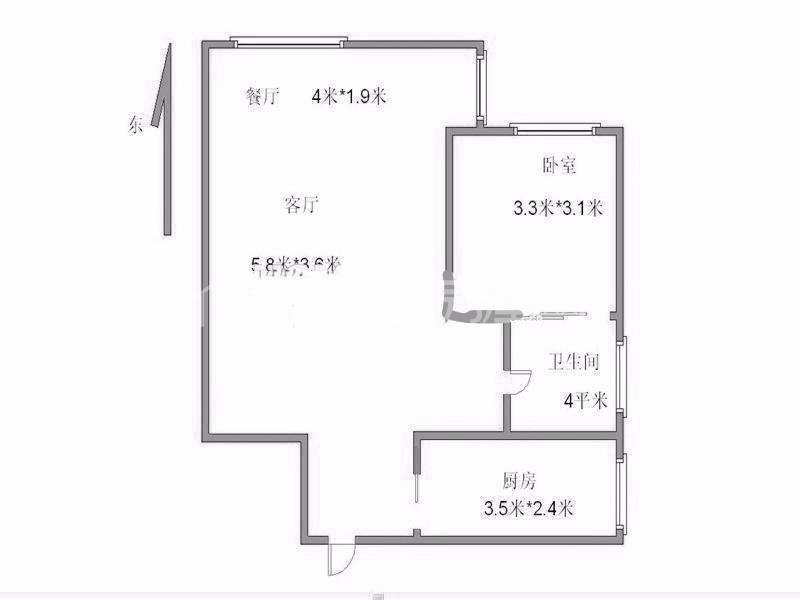 生活立方 1室1厅1卫 2200.0元/月 生活立方 1室1厅1卫 2200.0元/月户型图