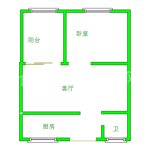 华府世家 1室1厅1卫 1600.0元/月 华府世家 1室1厅1卫 1600.0元/月户型图