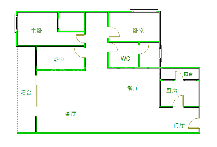 上城成都花园  3室2厅1卫    3700.0元/月室内图1