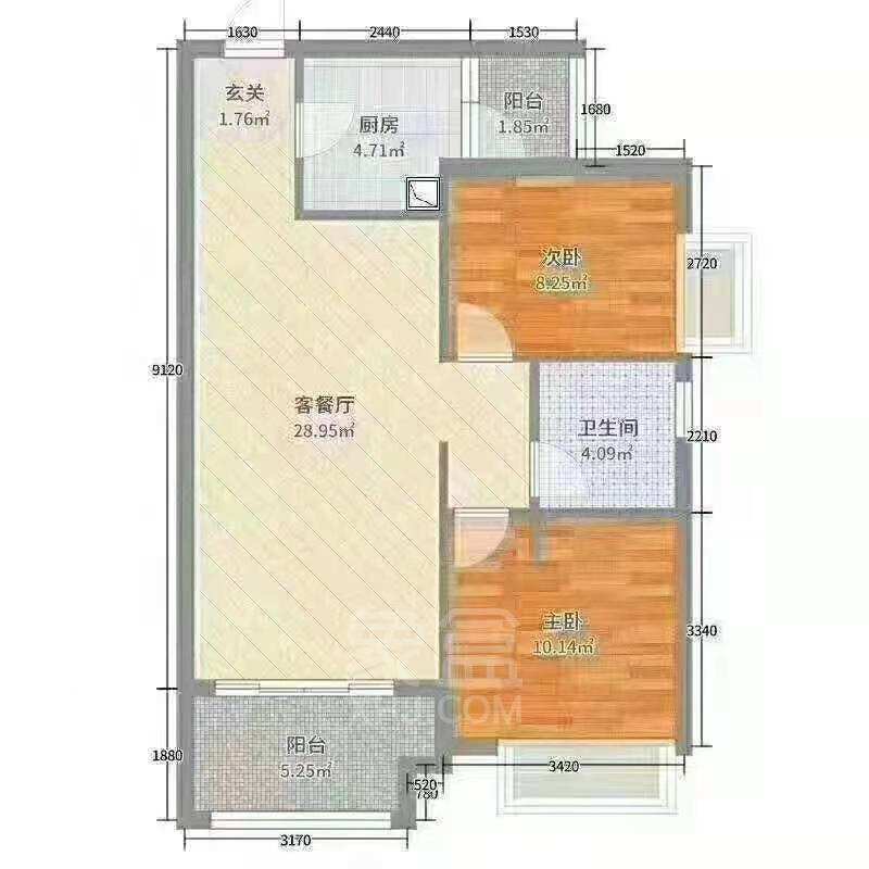 橡胶院 2室2厅1卫 1000.00元/月 橡胶院 2室2厅1卫 1000.00元/月户型图